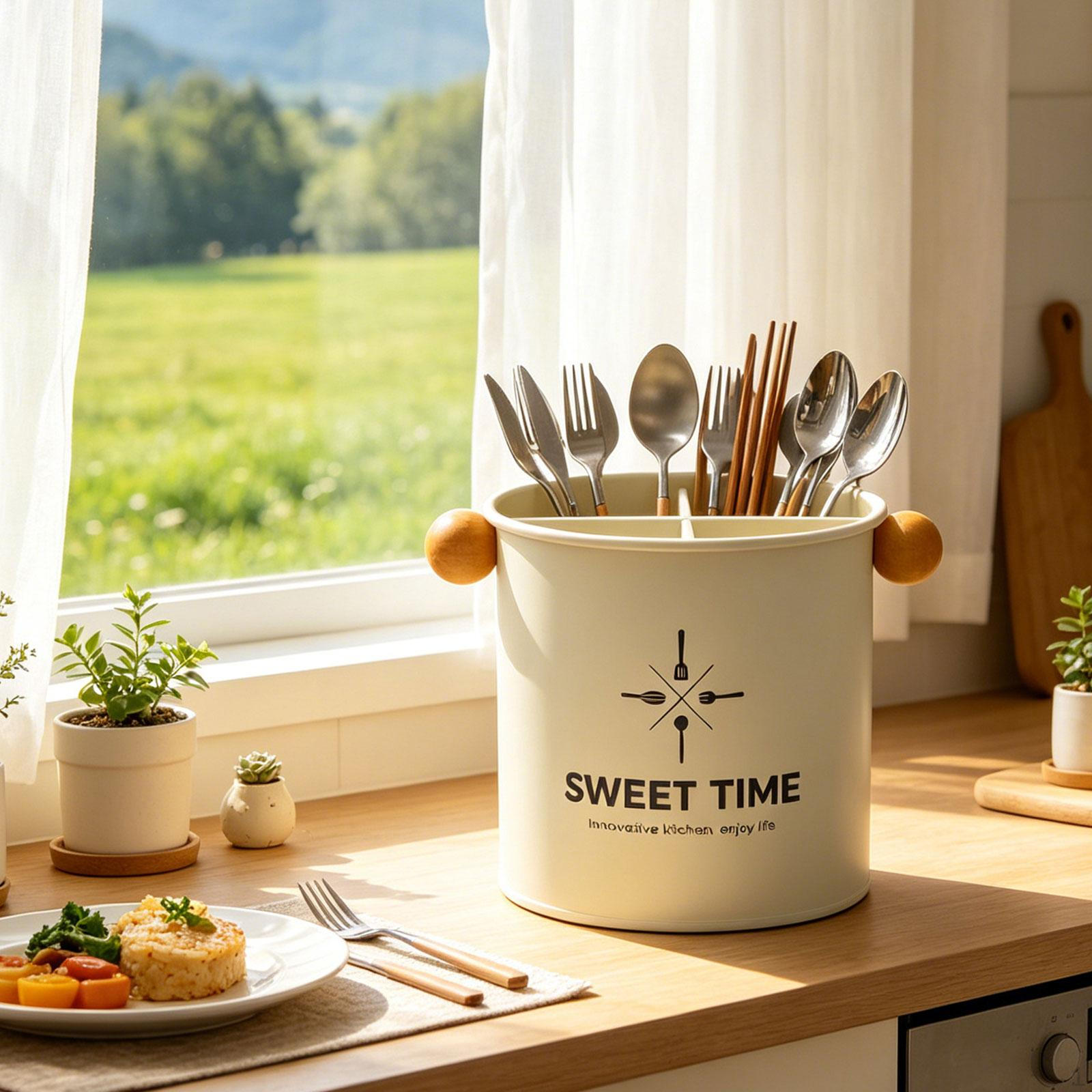 Cutlery Storage Organizer Durability Versatile Countertop Flatware Holder