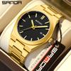 SANDA Top Brand Fashion Man Watches Luminous Waterproof High Quality Stainless Steel Big Dial Date Quartz Business Men's Watches