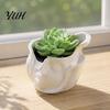 PLA Planter Pot Abstract Human Face Pot, 3D Printed Head Shape Succulents Plants Container Flowerpot, for Home Office Balcony Decor Indoor