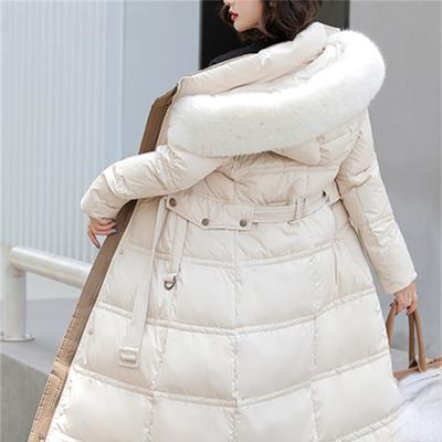 Botvotee Long Parkas for Women Fall Winter 2023 New Fashion Long Sleeve Jackets Slim Fur Collar with A Hood Zipper Down Coats