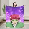 The Disastrous Life of Saiki K Throw Blanket Flannel Bedspread For Couch Chair Sofa Bed Graphic Sofa Bed Cover