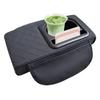Upgrades Leather Auto Armrest Cover with Built In Drink Holder & Smartphone Stand Vehicle Console Lid for Long Trip