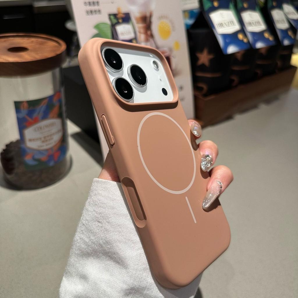 Applicable to Apple 17 thin ring magnetic mobile phone case liquid silicone iPhone16proMax Macaron 15 protective case