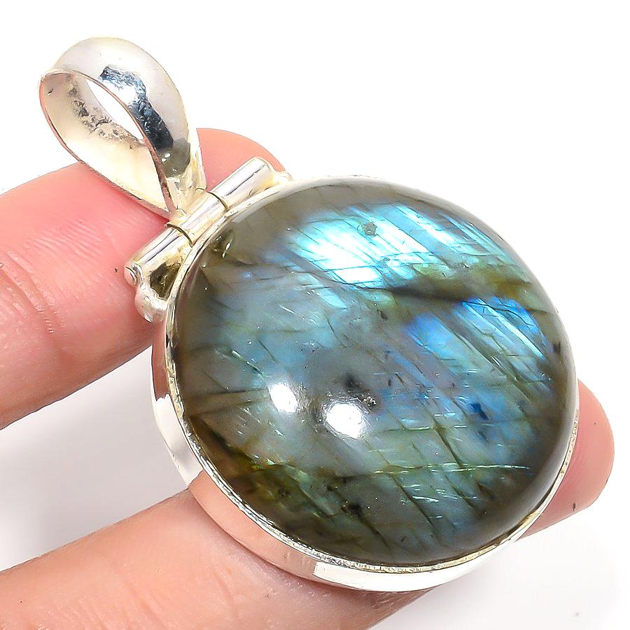 

Подвеска из стерлингового серебра 925 пробы с драгоценным камнем лабрадоритом 2,26 дюйма