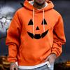Men's Halloween Hoodie Funny Pumpkin Face Hoodie Scary Long Sleeve Top