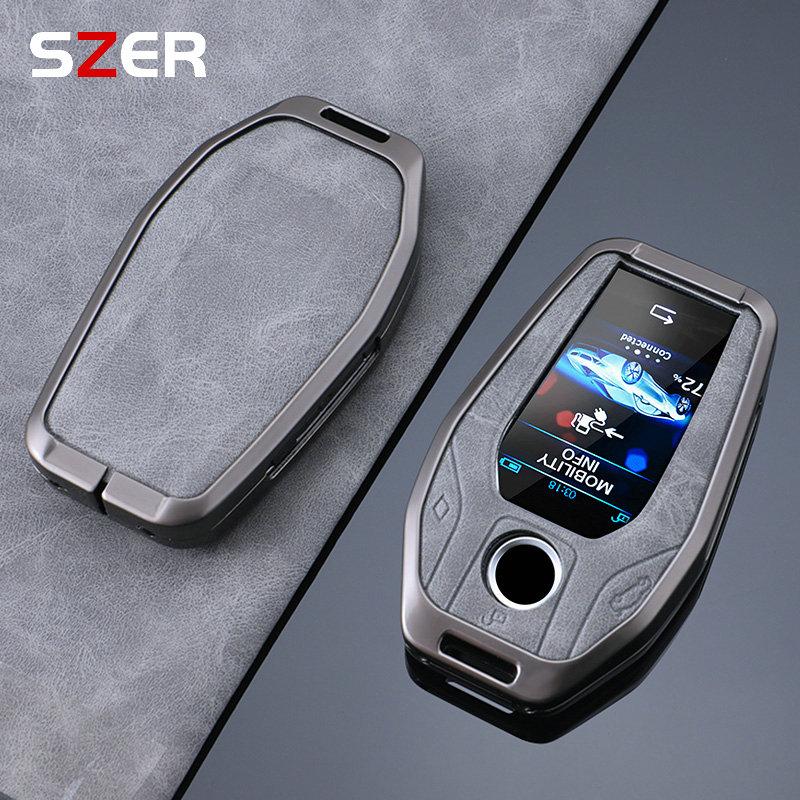 Alloy Leather Car Key Case Cover Keychain for Bmw 5 6 7 Series 530le Gt X3 X4 730li 740 G12 G30 G31 G32 I8 I12 I15 Accessories