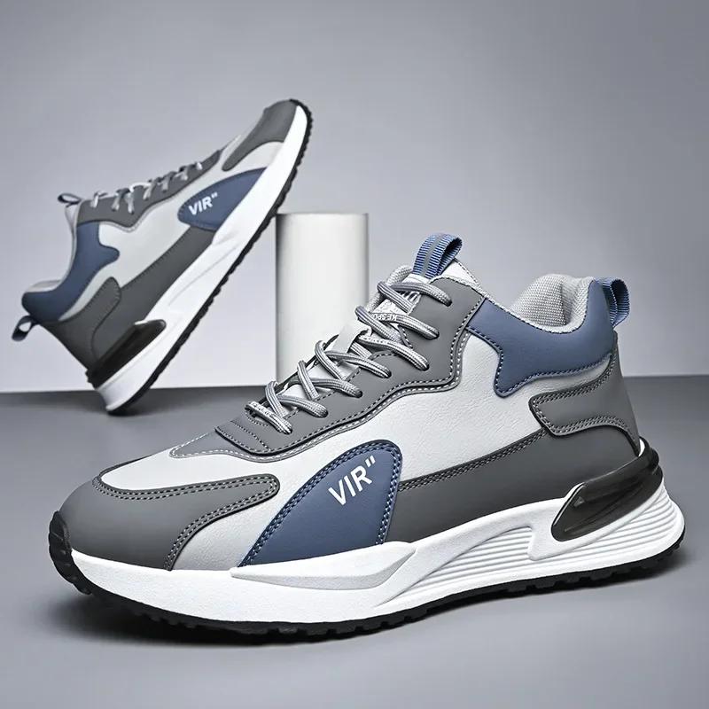 Fashion Men's Winter Casual Shoes  Winter Men's Sports Shoes Trendy  Leather Sneakers Non-Slip Outdoor Non-slip Warm Cotton Shoes