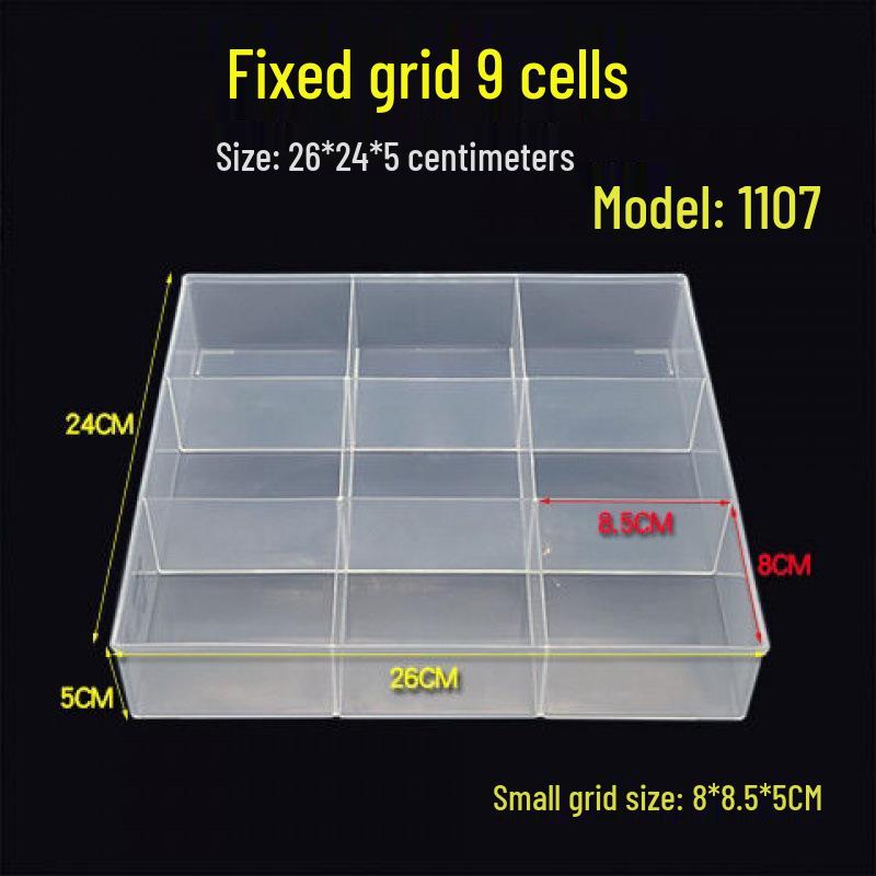 Thickened Nine-Grid Storage Box: Large Capacity, Impact & Corrosion Resistant, Open Compartment Design.
