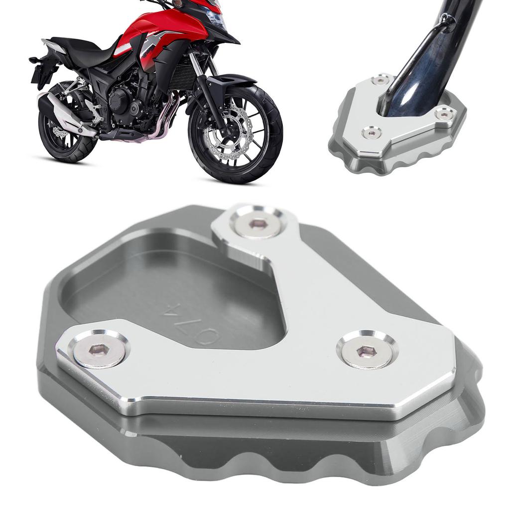 Motorcycle Kickstand Enlarger Aluminium Alloy Side Stand Extension Plate Pad Replacement for CB500X 2019+(Black )