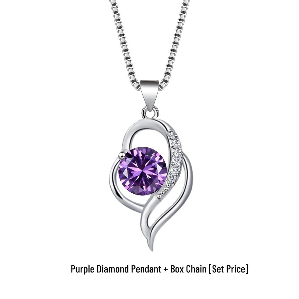 Kailaimei Korean Style Heart Pendant Necklace - Trendy Clavicle Chain Korean Accessories