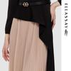 ELLASSAY 2024 Spring Irregular Contrast Pleated Midi Dress
