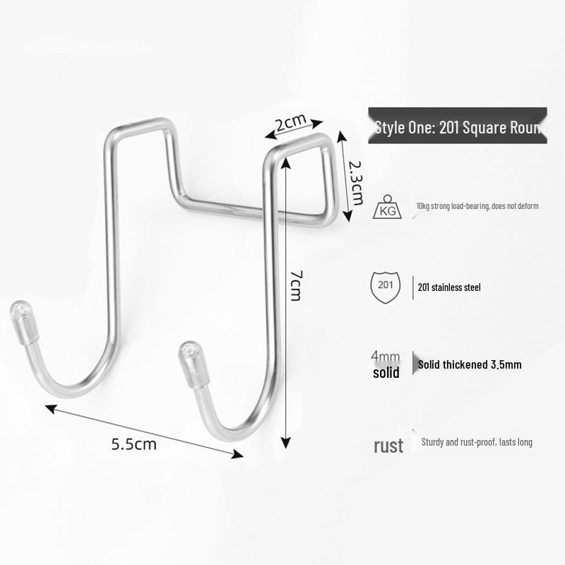 

Stainless Steel Double-headed S-hook for Kitchen & Bathroom Storage