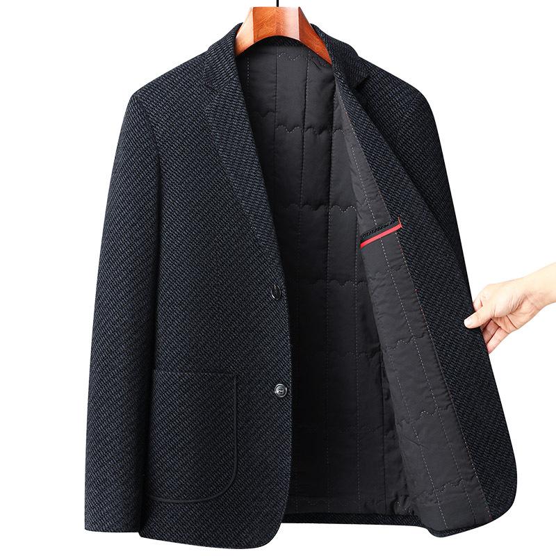 

Утолщенный хлопок осень и зима не требующий глажки мужской повседневный костюм корейской версии тонкий костюм теплый одинарный пиджак 4XL