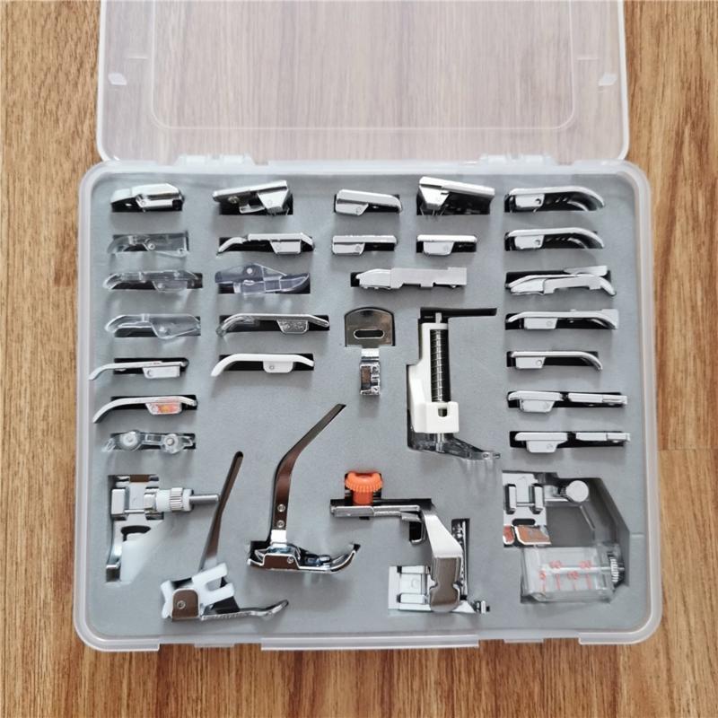32pcs Comprehensive Sewing Presser Foot Set for Home Machines Sewing Tool Collection Embroidery and Quilting Accessories