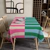 1 Piece Tablecloth - Pink, Blue and Green Horizontal Stripes - Durable and Easy To Clean Polyester Dining Table Cover