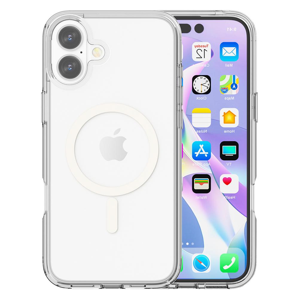 For iPhone 17 Magnetic Case Compatible with MagSafe PC+TPU Clear Phone Cover