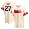 Mens Los Angeles Angels Trout 27 City Edition Baseball Jersey Fan Apparel Lightweight Performance Shirt
