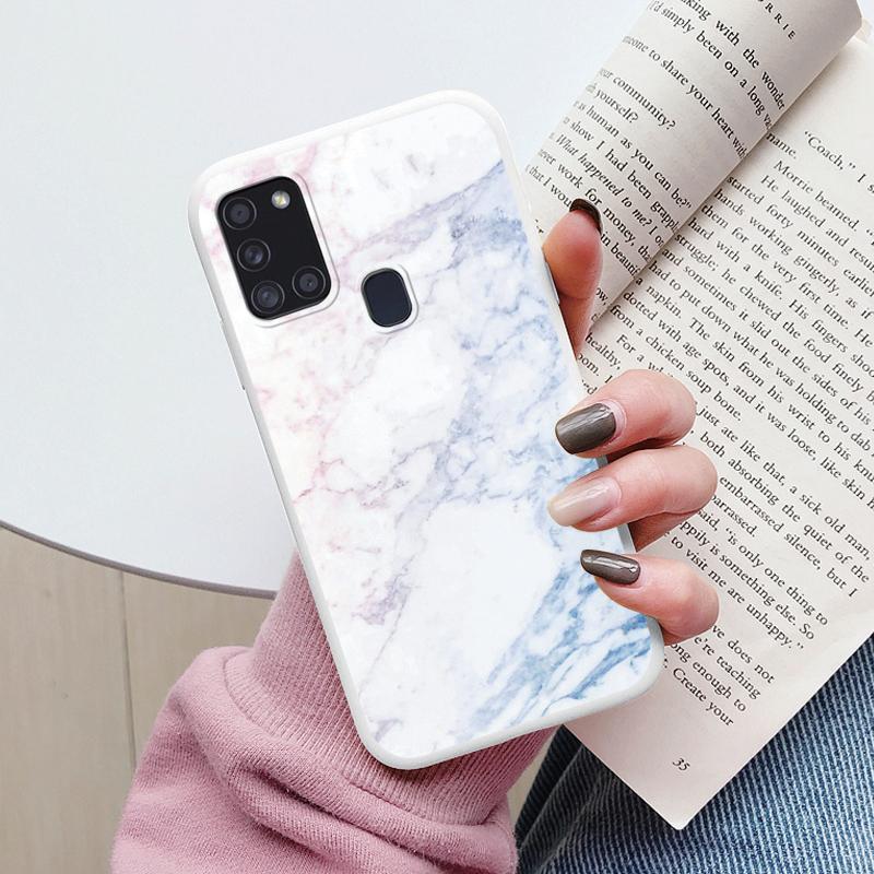 Case For Samsung Galaxy A21S Back Cover Protective Silicone Fundas Fashion Marble Stone Texture Coque For Samsung A21S Capa