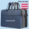 Herren Business-Aktentasche mit Logo - Kostenloser Versand, Dokumententasche aus Oxford-Stoff mit Reißverschluss