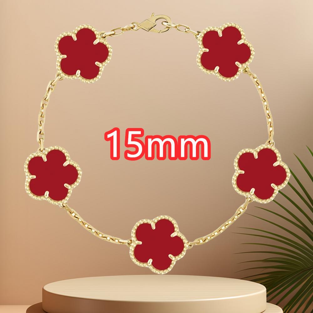 Classic Simple Fashion Five-leaf Flower Pendant Bracelet Natural Stone Clover Pendant Women's Party Daily Wear Zircon