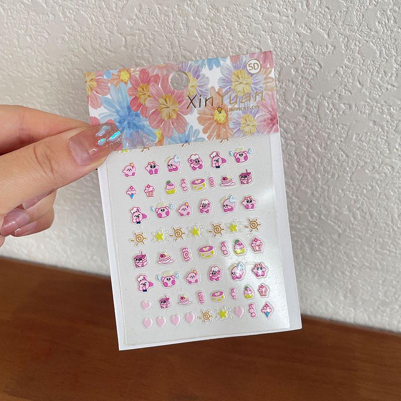 5D Embossed Cartoon Nail and Phone Stickers for Kids