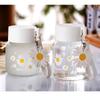 Frosted Glass Water Bottle Adorable Cute Print Lightweight Portable Carry Strap 500ml for Girls School Outdoor Use