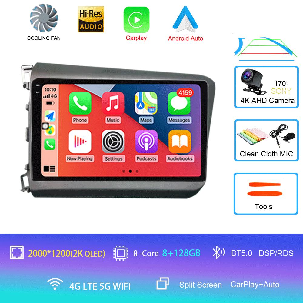 Android 14 For Honda Civic 2012 2013 2014 2015 Car Radio Multimedia Video Player Navigation Stereo GPS Carplay Android Auto WIFI