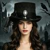 Stylish Black Lace Victorian Hat Party Costume Hat Role Play Headwear Perfect For Themed Parties And Concerts