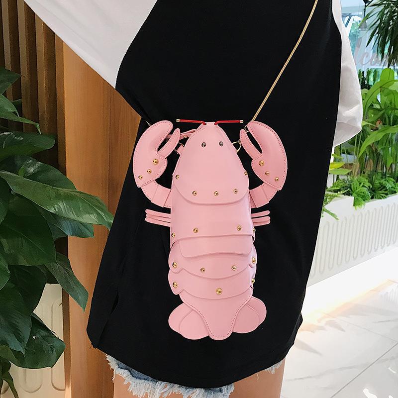 Crayfish Bag Chain Cute Small Bag New Cute Messenger Bag Korean Version Personalized Women's Bag Trendy Girl Dancing Bag
