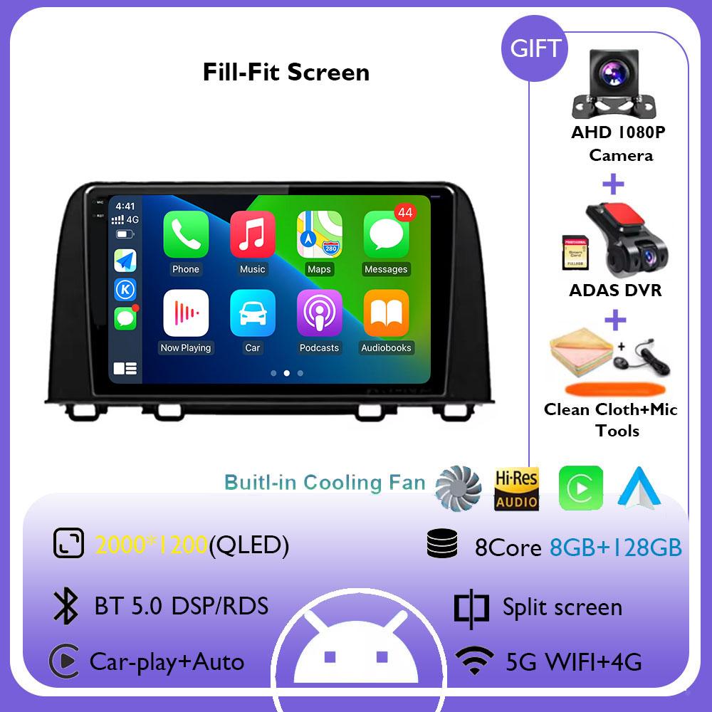 Android 14 Car Radio For Honda CRV 2017 2018 2019 2020 2021 2022 Multimedia Video Player Navigation GPS Carplay QLED Stereo WIFI