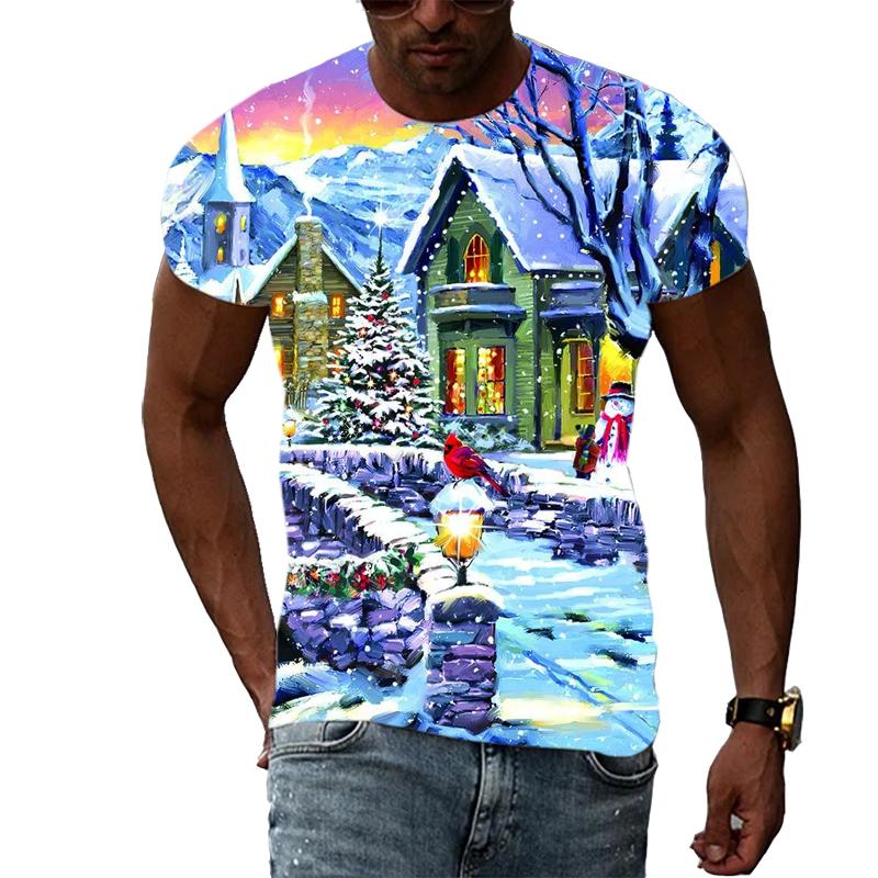 New Unisex Celebrate Christmas T-shirt With Print Fashion Casual Creative Trend Men's T-shirt Summer Interesting Hip Hop Tshirt
