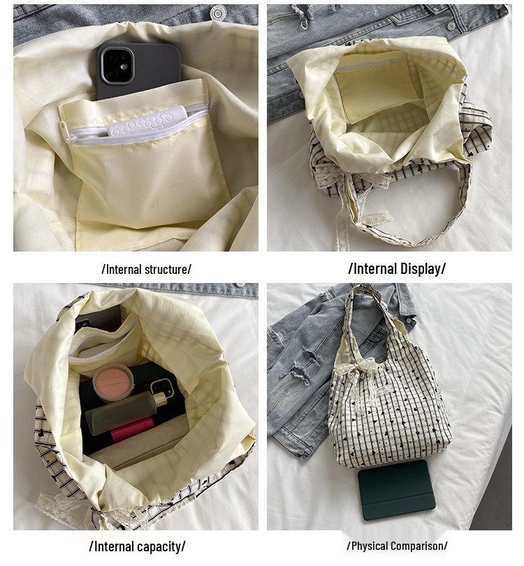 2025 New Autumn Plaid Canvas Tote - Casual High-Value Commuting Shoulder Bag