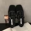 Fashion Footwear Shallow Ladies Flats Mary Janes Shoes New In Summer Spring Female Buckle Fashion Weave Women Flats Slip On Shoes
