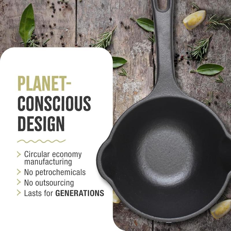 Pentola per Salse e Pentola per Sciogliere in Ghisa Multiuso - Fornetto Olandese Robusto da 3 QT per Cucinare, Cuocere al Forno, Campeggio, Sciogliere Cioccolato/Sapone