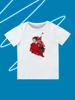 Round Neck Printed Pattern Pullover Short Sleeve Kids Tops Ice Hockey Player