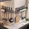 Wall-Mounted Kitchen Knife & Utensil Holder with Film Rod