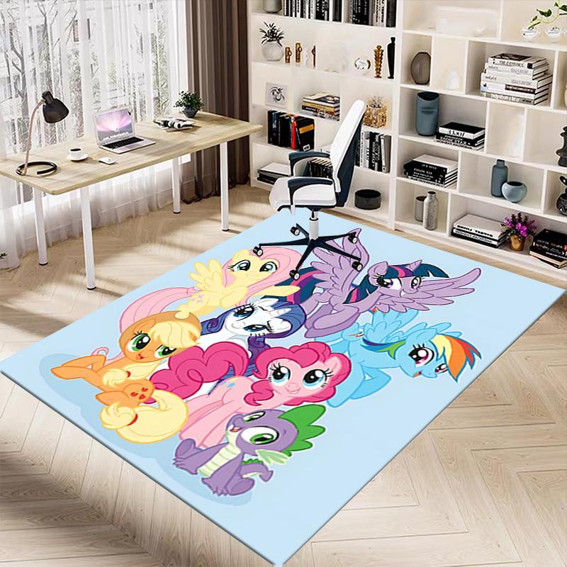 1pc Little Pony Friendship Carpet for Playroom Bedroom Living Room Sofa Home Decor,kids Game Area Rug Non-slip Floor Mat Y72995