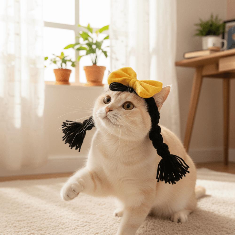 Adjustable Pet Head Cover Bow Pet Headgear Creative Cat Cosplay Headwear Cosplay Events