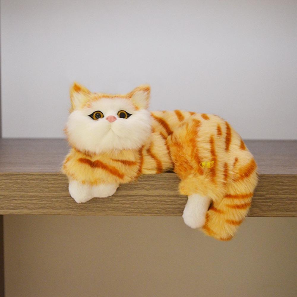 Realistic Plush Kittens Doll Toy Animal Figurines Fake Cat Model  Child Gift