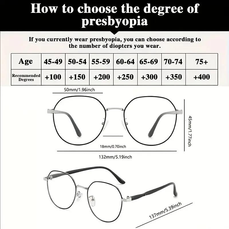 2 Stück Lesebrille Altersweitsicht Brillenrahmen Neu Anti Blaulicht Weitsicht Brille Runder Einfarbiger Rahmen Brille