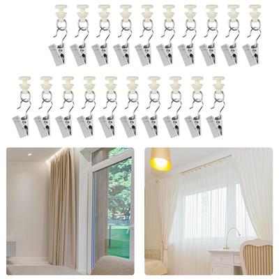 Univerzální sada háčků na záclony pro snadnou instalaci Železné svorky a posuvníky Snadná instalace Příslušenství pro záclony