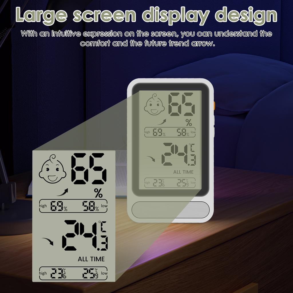 Digital Thermometer Hygrometer Measure High Precision Indoor Room Large Screen LCD Monitor Weather Station Outdoor