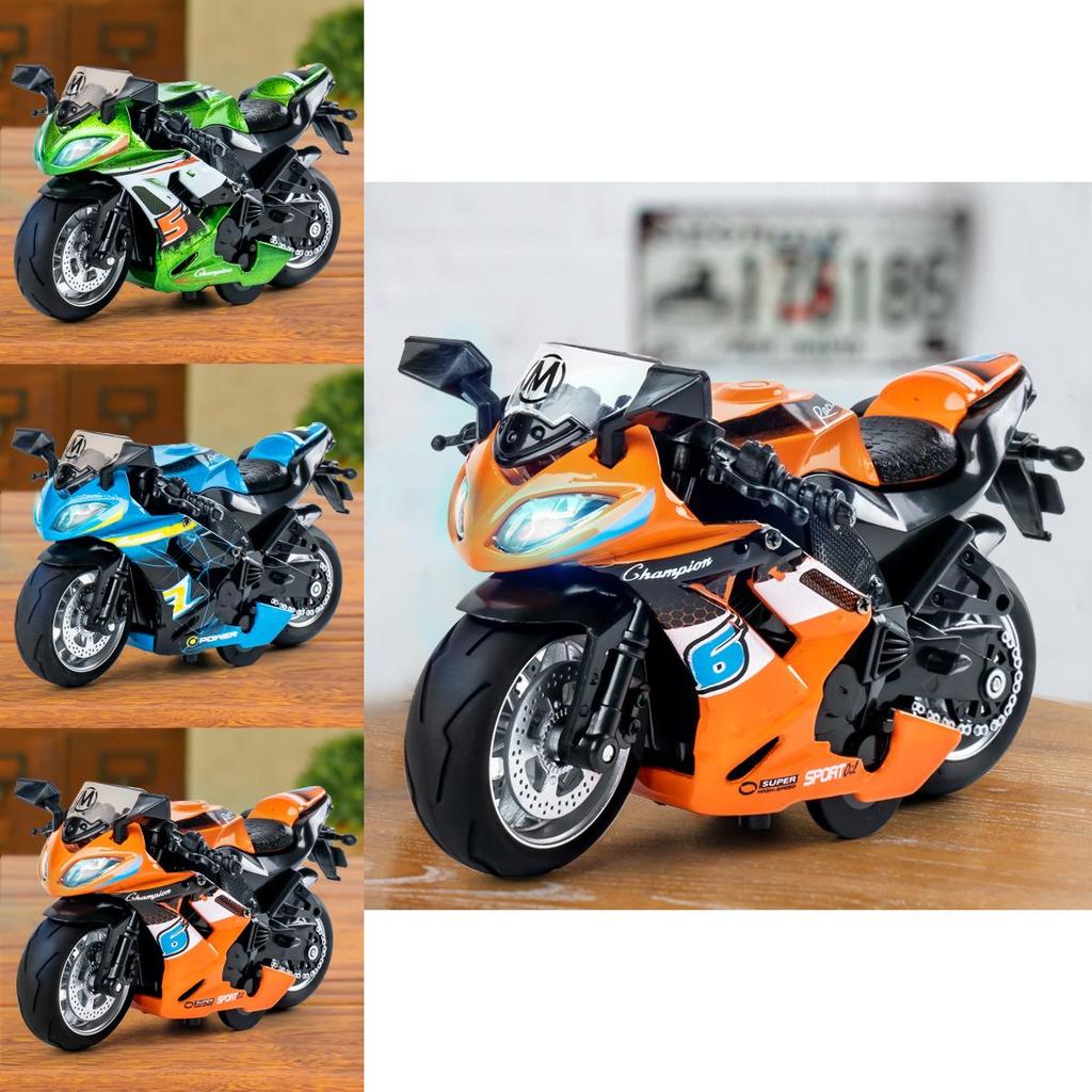 Motorcycle Model Toy For Kids With Lights And Sound Effects For Play And Gift