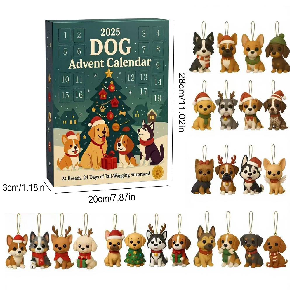 WWII Aircraft Advent Calendar 2025 with 2D Acrylic Unique Mini Dog/Dragon/Aircraft Christmas Advent Calendar for Aviation Lovers