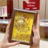 999 Pure Gold Zodiac Horse Wealth Photo Frame - God of Wealth Office Desk Ornament