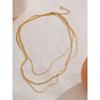 Yhpup High Quality Minimalist Stainless Steel Layered Stacking Fashion Chain Necklace Waterproof Basic Classic Trendy Jewelry