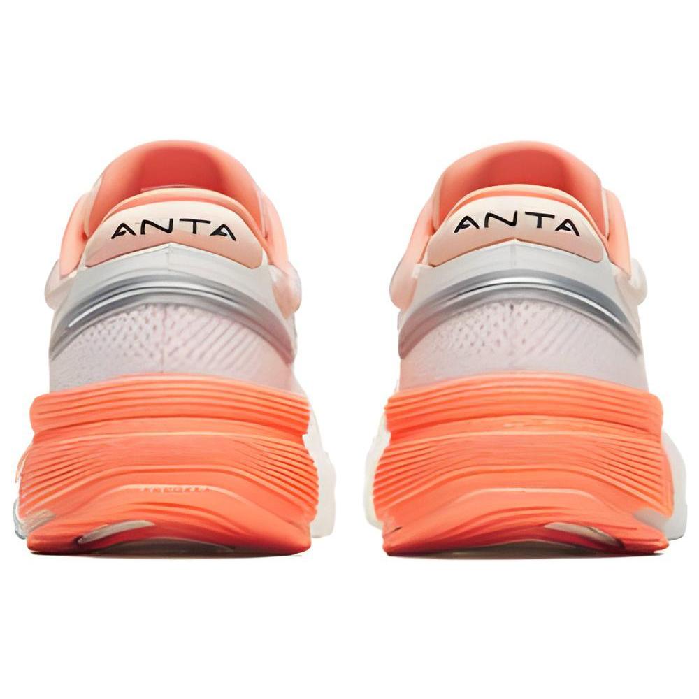 New Anta C100 Collection Wear Resistant Low Top Running Shoes Women's White Orange Silver 122245586-1