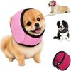 Envoltura para orejas con cancelación de ruido, Envoltura ajustable para protección de orejas de perro para baño, aseo, tormentas eléctricas, Envoltura para la cabeza de perro (Rosa, Pequeño)