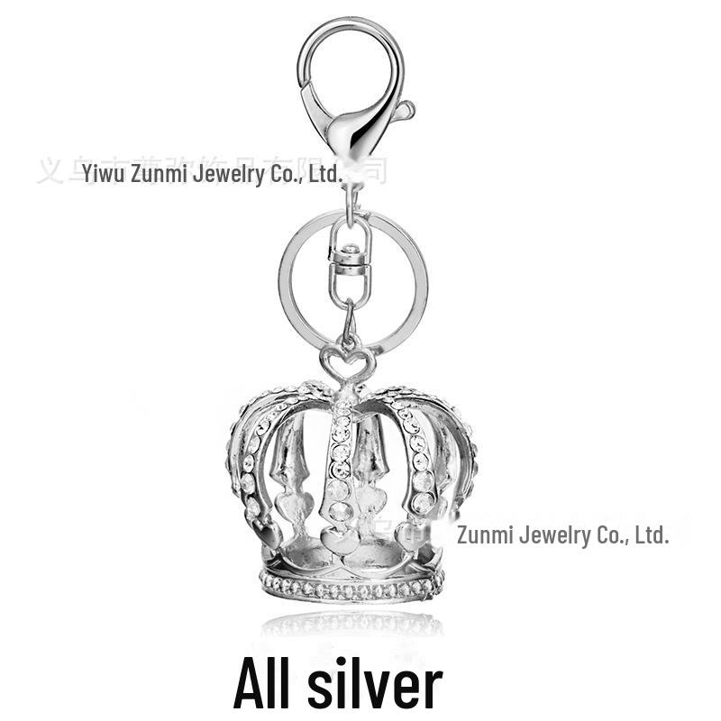 Personalized Diamond Crown Keychain - High-End Wedding Gift Metal Pendant