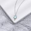 S925 Sterling Silver Necklace Moonstone Cat Bow Necklace for Women Sweet and Cute Style Internet Celebrity Aurora Glazed Clavicle Chain